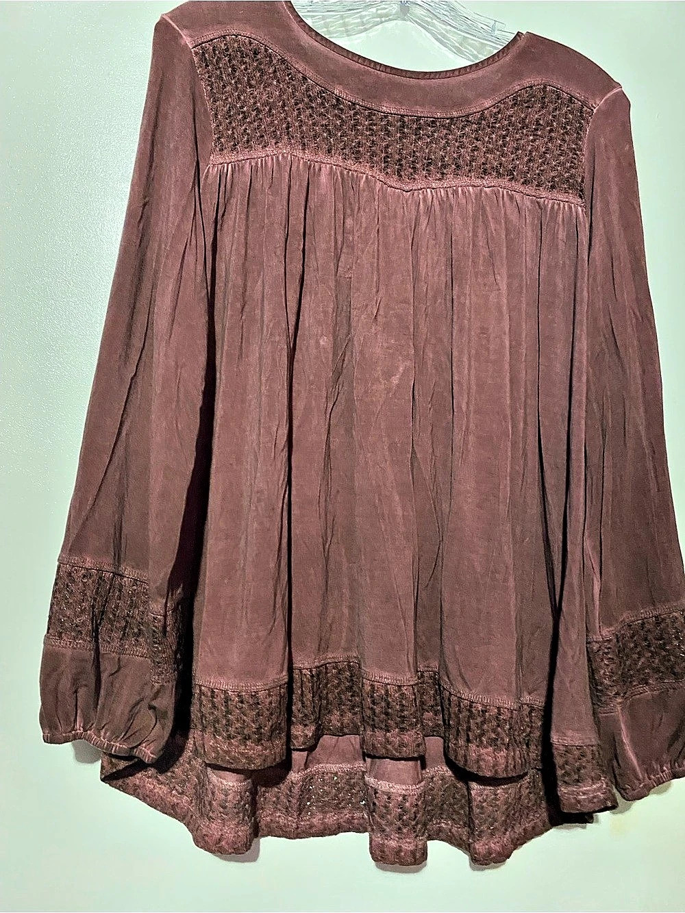 POL Crochet Yoke Blouse Size Small NWT